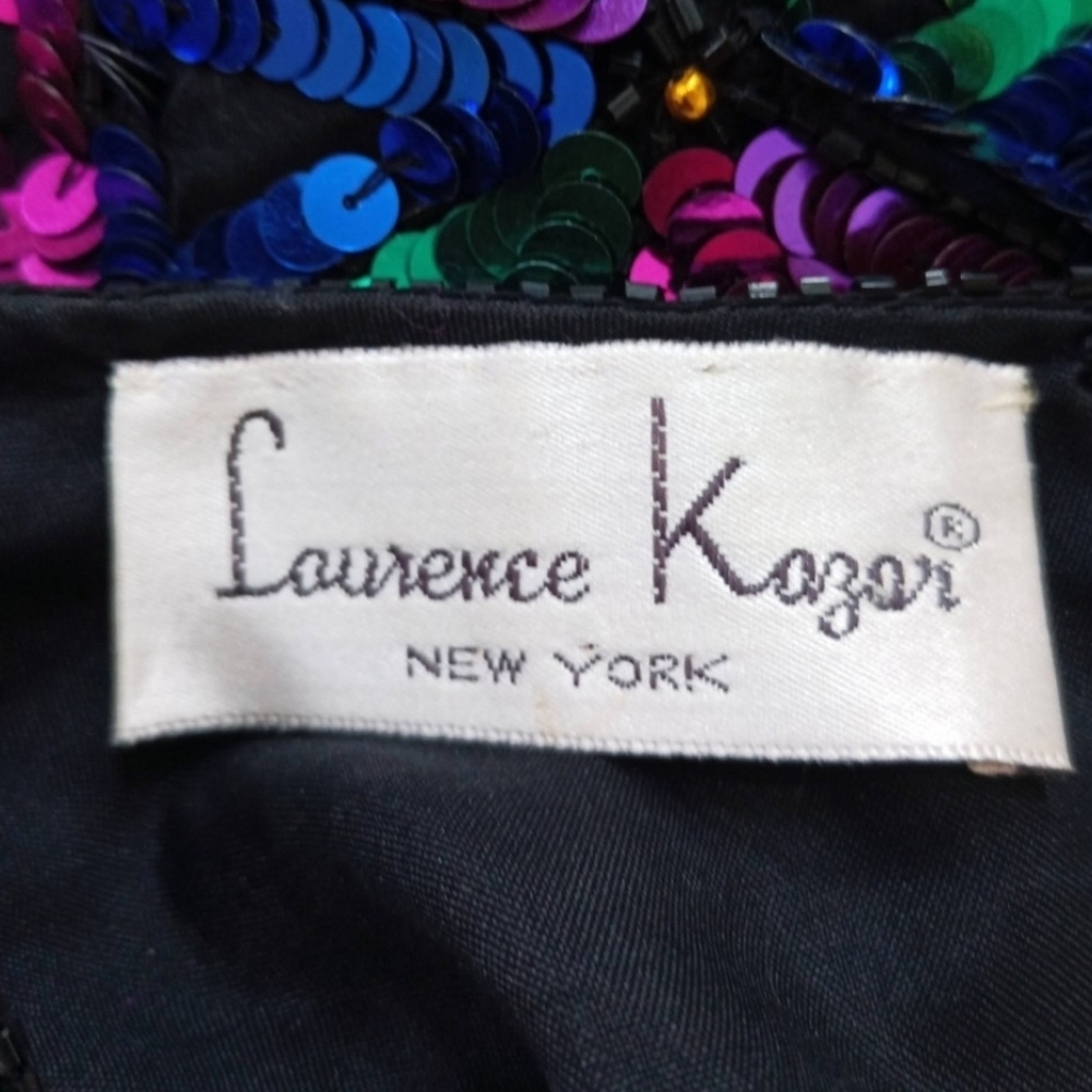Lawrence Kazar vintage silk sequin top with a scalloped hem - Picture 8 of 9